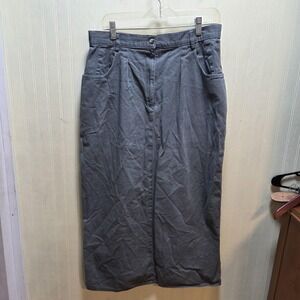 Vintage Rough Hewn Skirt Womens 31 Gray Solid Denim Long High Rise Pockets USA